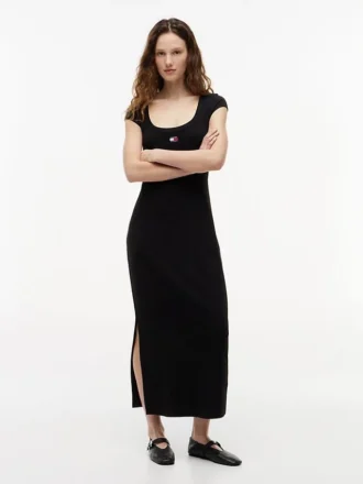 Tommy Jeans Maxikleid aus Rippstrick