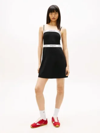 Tommy Jeans Minikleid aus Ponte mit Logo-Band