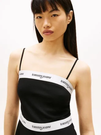 Tommy Jeans Minikleid aus Ponte mit Logo-Band