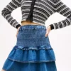 Tommy Jeans Minirock aus Chambray mit Stufendesign Tommy Jeans Minirock aus Chambray mit Stufendesign