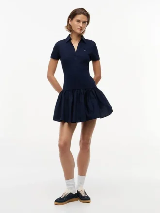 Tommy Jeans Mixed-Media-Polo-Minikleid