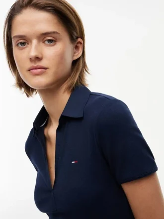 Tommy Jeans Mixed-Media-Polo-Minikleid