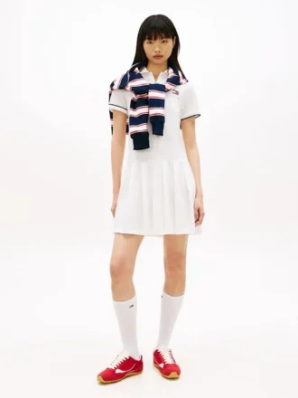 Tommy Jeans Plissee-Polo-Minikleid