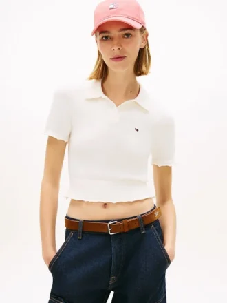 Tommy Jeans Polo-Pullover mit Wellenkante