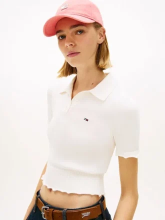 Tommy Jeans Polo-Pullover mit Wellenkante