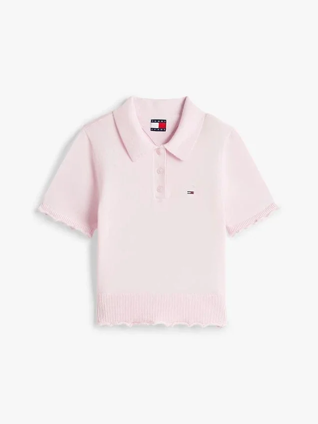 Tommy Jeans Polo-Pullover mit Wellenkante Tommy Jeans Polo-Pullover mit Wellenkante