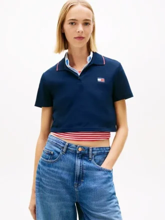 Tommy Jeans Polohemd in verkürzter, kastenförmiger Passform