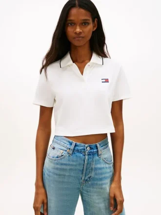 Tommy Jeans Polohemd in verkürzter, kastenförmiger Passform