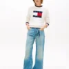 Tommy Jeans Pullover mit Flaggenlogo und Zierstreifen Tommy Jeans Pullover mit Flaggenlogo und Zierstreifen