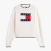 Tommy Jeans Pullover mit Flaggenlogo und Zierstreifen Tommy Jeans Pullover mit Flaggenlogo und Zierstreifen