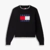 Tommy Jeans Pullover mit Flaggenlogo und Zierstreifen Tommy Jeans Pullover mit Flaggenlogo und Zierstreifen