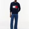 Tommy Jeans Pullover mit Rundhalsausschnitt und Flaggenlogo Tommy Jeans Pullover mit Rundhalsausschnitt und Flaggenlogo