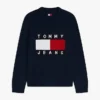Tommy Jeans Pullover mit Rundhalsausschnitt und Flaggenlogo Tommy Jeans Pullover mit Rundhalsausschnitt und Flaggenlogo