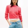 Tommy Jeans Pullover mit Schriftzug und Zopfmuster Tommy Jeans Pullover mit Schriftzug und Zopfmuster