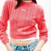 Tommy Jeans Pullover mit Schriftzug und Zopfmuster Tommy Jeans Pullover mit Schriftzug und Zopfmuster