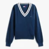 Tommy Jeans Pullover mit V-Ausschnitt und lockerer Passform Tommy Jeans Pullover mit V-Ausschnitt und lockerer Passform