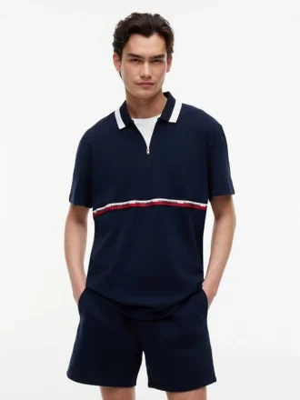 Tommy Jeans Relaxed Polo mit Viertelreißverschluss