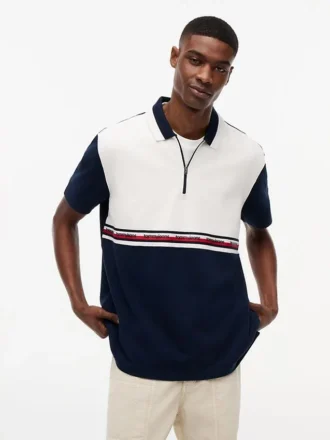 Tommy Jeans Relaxed Quarter-Zip Polo Tommy Jeans Relaxed Quarter-Zip Polo