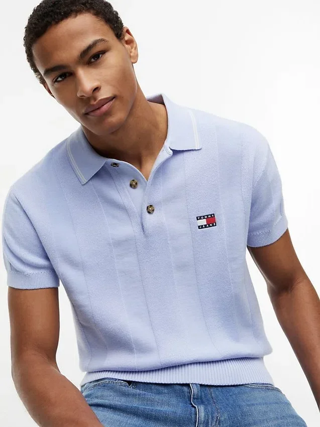 Tommy Jeans Shorts-Sleeve Sweater Polo Tommy Jeans Shorts-Sleeve Sweater Polo