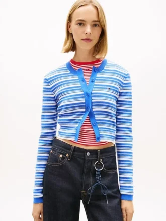 Tommy Jeans Slim Fit gestreifter Cardigan