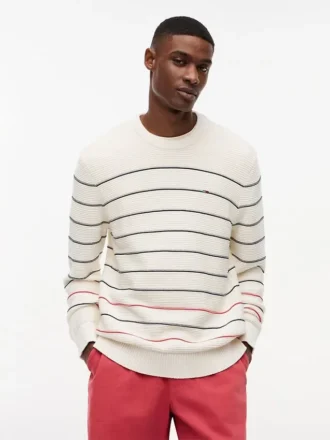 Tommy Jeans Slim Fit gestreifter Pullover