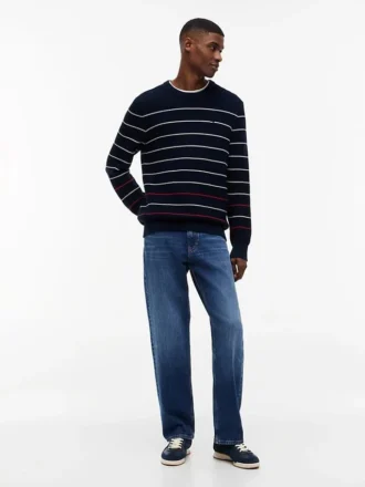 Tommy Jeans Slim Fit gestreifter Pullover
