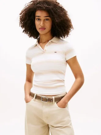 Tommy Jeans Slim Fit Polo aus Rippstrick Tommy Jeans Slim Fit Polo aus Rippstrick