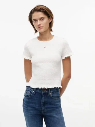 Tommy Jeans Slim Fit T-Shirt mit Rüschen