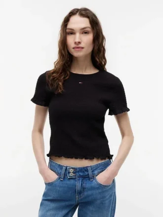 Tommy Jeans Slim Fit T-Shirt mit Rüschen
