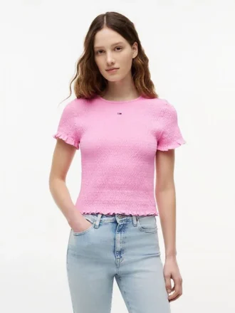 Tommy Jeans Slim Fit T-Shirt mit Rüschen