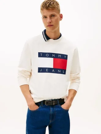 Tommy Jeans Sweatshirt mit großem Flaggenlogo