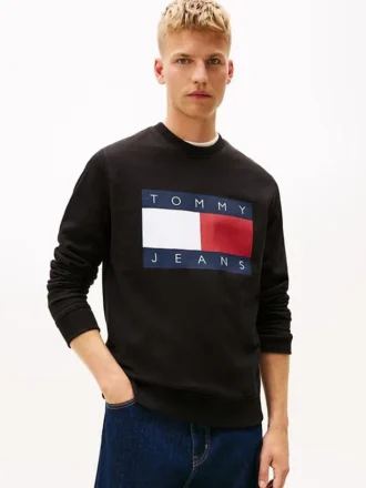 Tommy Jeans Sweatshirt mit großem Flaggenlogo