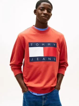 Tommy Jeans Sweatshirt mit großem Flaggenlogo