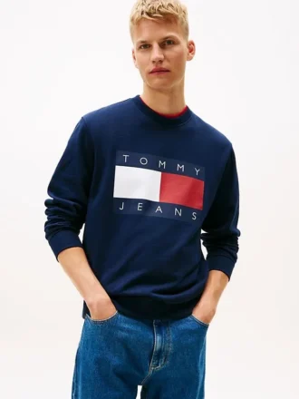 Tommy Jeans Sweatshirt mit großem Flaggenlogo