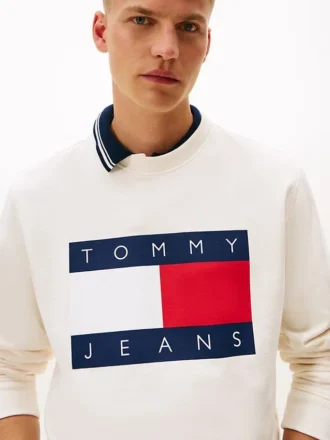 Tommy Jeans Sweatshirt mit großem Flaggenlogo