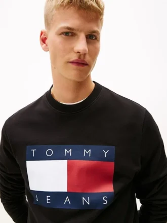 Tommy Jeans Sweatshirt mit großem Flaggenlogo