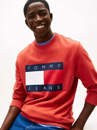 Tommy Jeans Sweatshirt mit großem Flaggenlogo