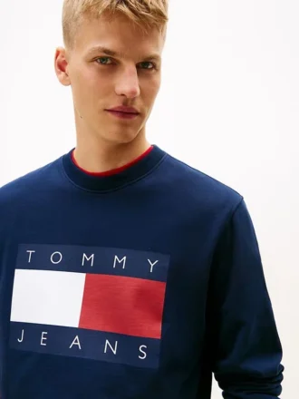 Tommy Jeans Sweatshirt mit großem Flaggenlogo