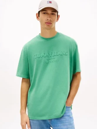 Tommy Jeans T-Shirt mit Distressed-Logo Tommy Jeans T-Shirt mit Distressed-Logo