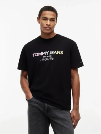 Tommy Jeans T-Shirt mit Farbverlauf-Logo Tommy Jeans T-Shirt mit Farbverlauf-Logo