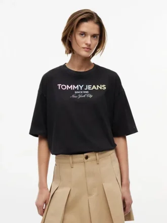 Tommy Jeans T-Shirt mit Kristall-Logo