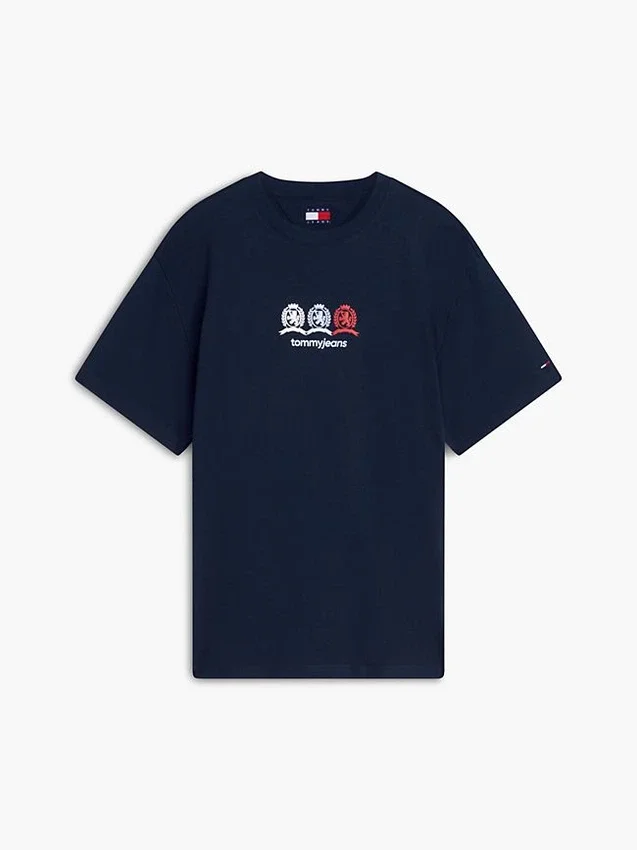 Tommy Jeans T-Shirt mit Multi-Crest-Logo Tommy Jeans T-Shirt mit Multi-Crest-Logo