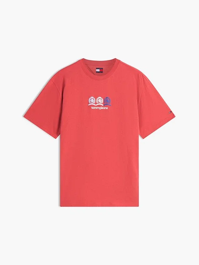 Tommy Jeans T-Shirt mit Multi-Crest-Logo Tommy Jeans T-Shirt mit Multi-Crest-Logo