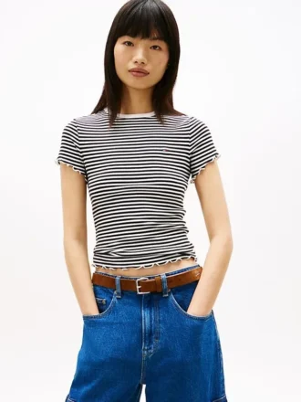 Tommy Jeans T-Shirt mit Rüschenbesatz