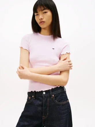 Tommy Jeans T-Shirt mit Rüschenbesatz