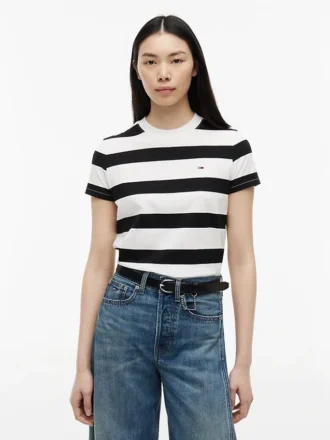 Tommy Jeans T-Shirt mit Rugby-Streifen