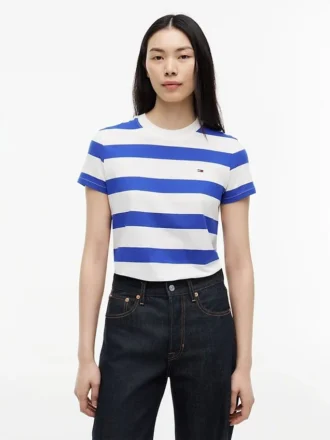 Tommy Jeans T-Shirt mit Rugby-Streifen