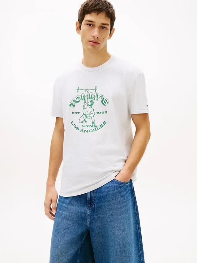 Tommy Jeans T-Shirt mit Weightlifter-Logo Tommy Jeans T-Shirt mit Weightlifter-Logo