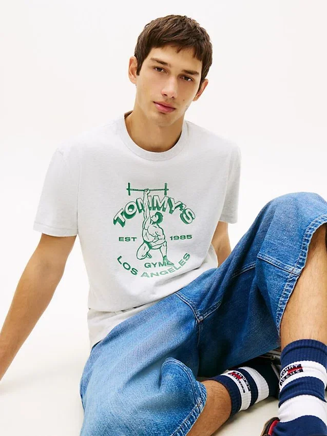 Tommy Jeans T-Shirt mit Weightlifter-Logo Tommy Jeans T-Shirt mit Weightlifter-Logo