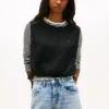 Tommy Jeans Top aus Leinenmischung mit seitlichen Bändern